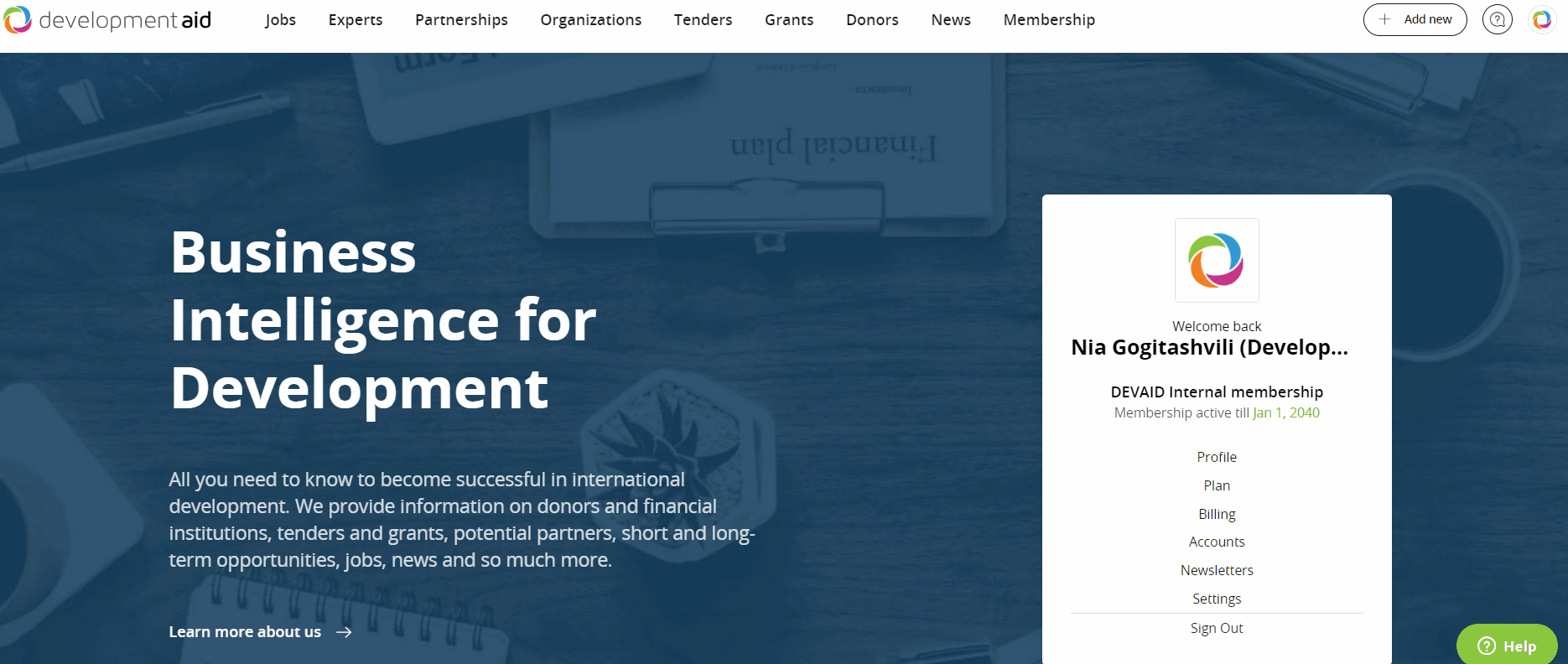 How can I change my Newsletter settings? DevelopmentAid